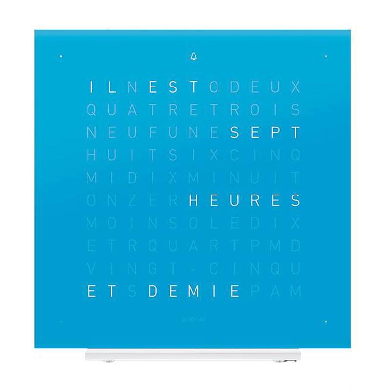 Horloge Earth 13.5 Blue Candy en français - Qlocktwo
