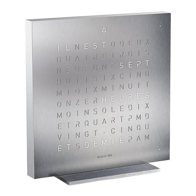 Horloge Earth 13.5 Full Metal en Français - Qlocktwo