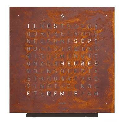 Horloge de table Earth 13.5 Creator's Edition Rust en français - Qlocktwo
