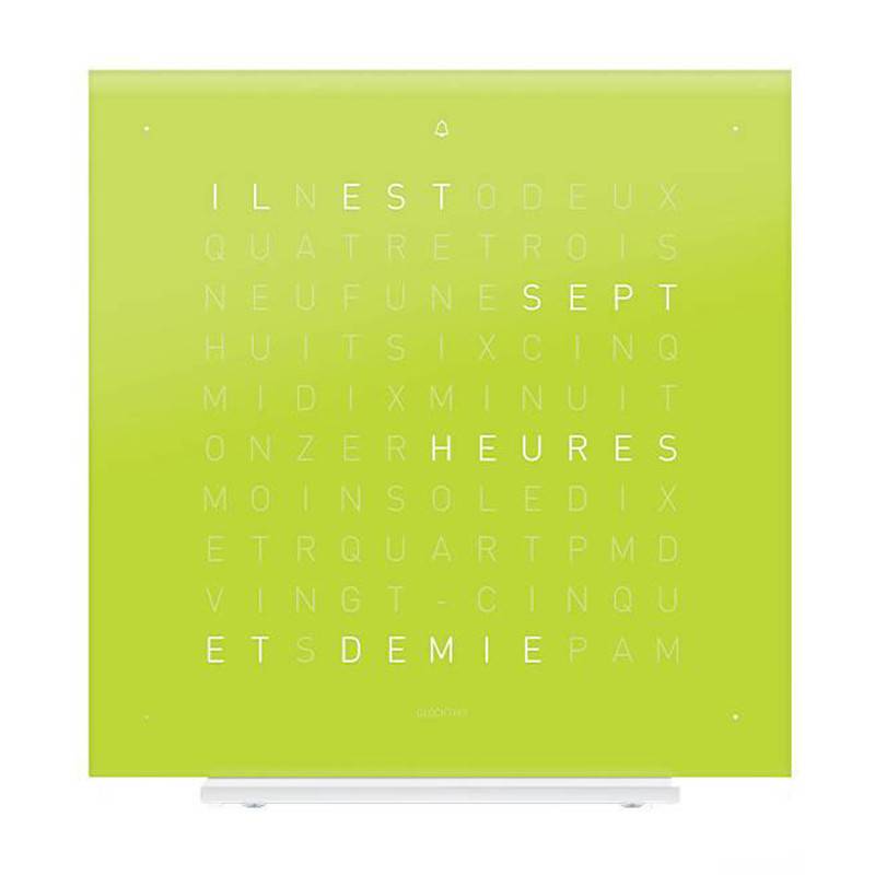 Horloge Earth 13.5 Lime Juice en Français - Qlocktwo