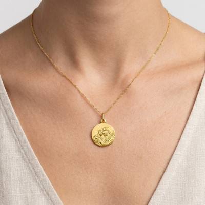 Médaille Saint Joseph en Or Jaune 375 ou 750, Diamètre 18 mm - Argyor