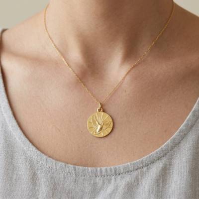 Médaille Saint Esprit en Or Jaune 750, Diamètre 18 mm - Argyor