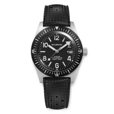 Montre de plongée automatique Skindiver 38 mm à chiffres pairs - Lume Blanc - Wolbrook