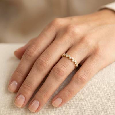 Alliance Fantaisie Diamants de Synthèse 0,46 ct en Or Jaune 750 - Amore
