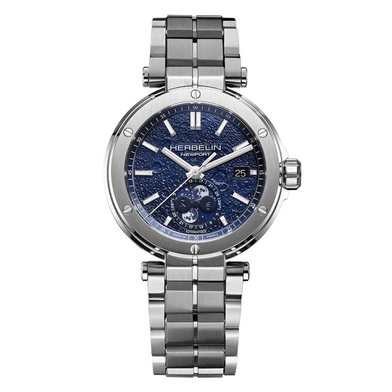 Newport Auto Moonphase Steel Watch 2889B15 - Herbelin