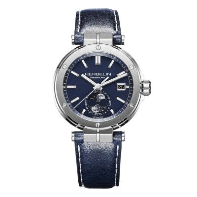 Montre Newport Auto Phase De Lune Bleu 2889A15LBL - Herbelin