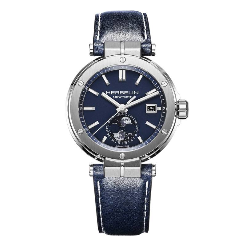 Watch Newport Auto Moon Phase Blue 2889A15LBL - Herbelin