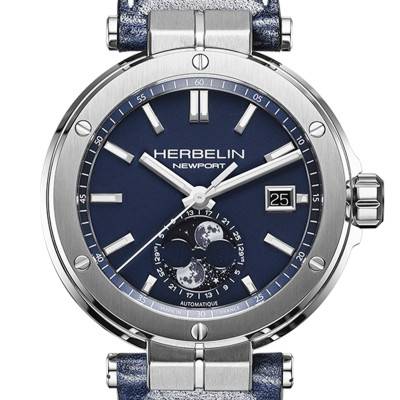Watch Newport Auto Moon Phase Blue 2889A15LBL - Herbelin