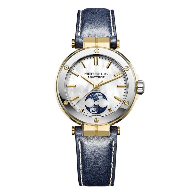 Montre Newport Auto Lady Phase De Lune Nacre 2879T1N19BL - Herbelin