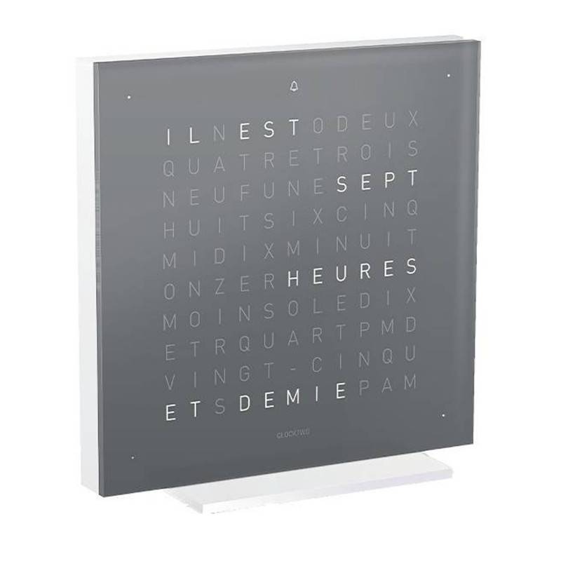 Horloge de table Earth 13.5 Early Grey Tea en français - Qlocktwo