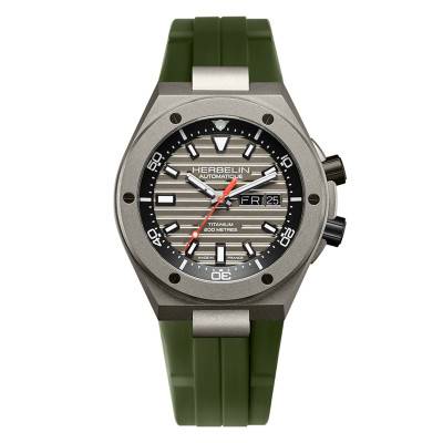 Montre Cap Camarat Auto Titane Diver Kaki 1745TITICK - Herbelin