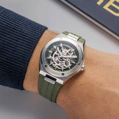 Montre Cap Camarat Auto Squelette Kaki 1645SQ116CK - Herbelin