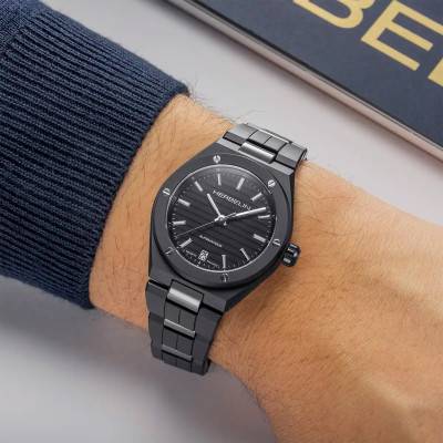 Montre Cap Camarat Auto Céramique Noir Mat 1545BCRN14M - Herbelin