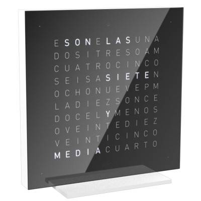 Horloge de table Earth 13.5 Black Ice Tea en espagnol - Qlocktwo