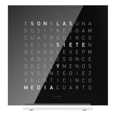 Horloge de table Earth 13.5 Black Ice Tea en espagnol - Qlocktwo