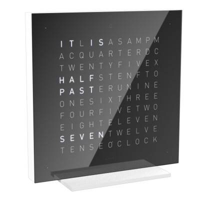 Horloge de table Earth 13.5 Black Ice Tea en anglais - Qlocktwo