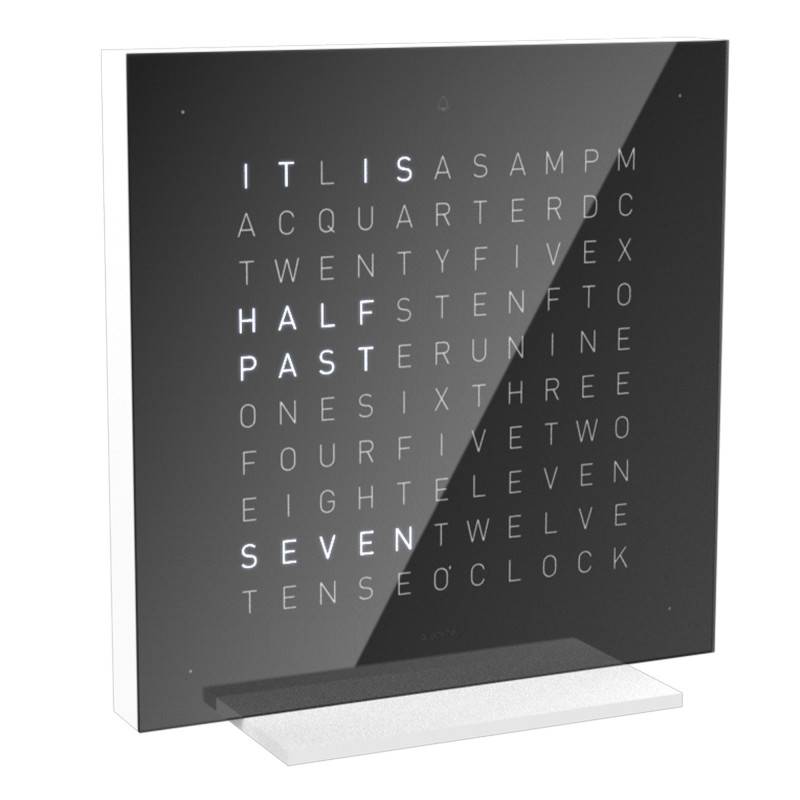 Horloge de table Earth 13.5 Black Ice Tea en anglais - Qlocktwo