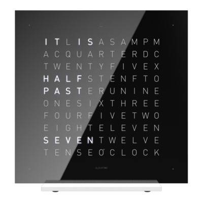 Horloge de table Earth 13.5 Black Ice Tea en anglais - Qlocktwo