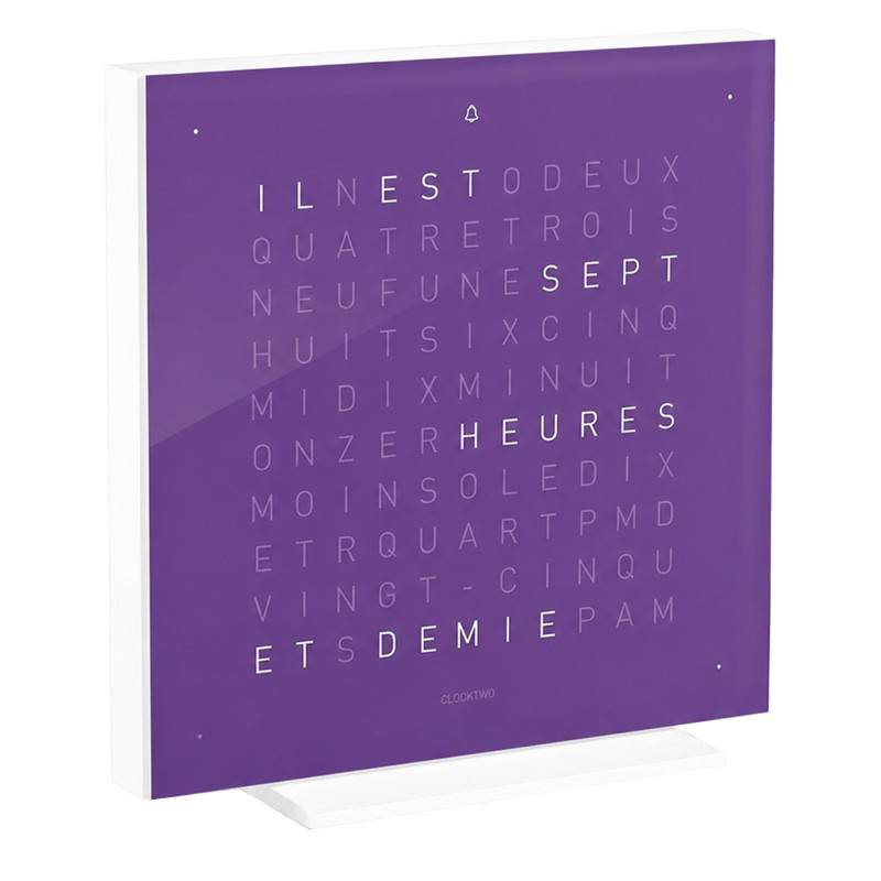 Horloge de table Earth 13.5 Frozen Blackberry en français - Qlocktwo