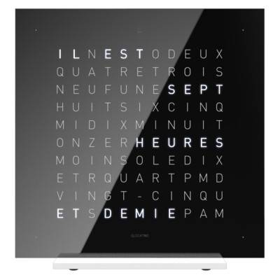 Horloge de table Earth 13.5 Black Ice Tea en francais - Qlocktwo