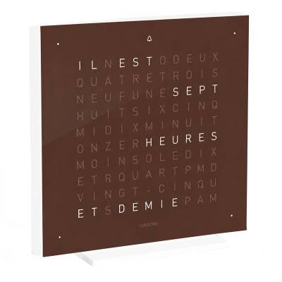 Horloge de table Earth 13.5 Dark Chocolate en français - Qlocktwo