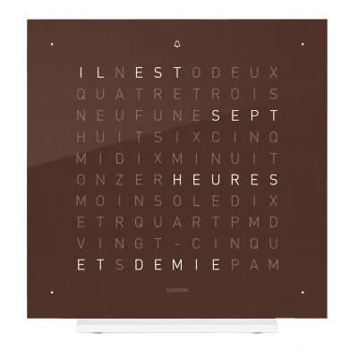 Horloge de table Earth 13.5 Dark Chocolate en français - Qlocktwo