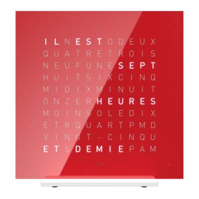 Horloge de table Earth 13.5 Cherry Cake en Français - Qlocktwo