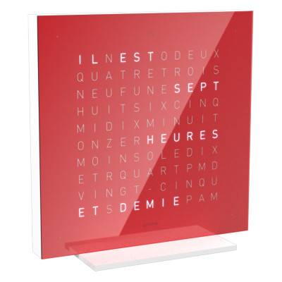 Horloge de table Earth 13.5 Cherry Cake en Français - Qlocktwo