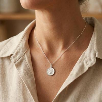 Médaille Colombe Saint Esprit en Argent 925, Diamètre 18 mm - Emanessence