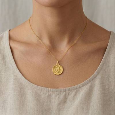 Médaille Ronde Saint Christophe Or Jaune 750, Diamètre 18 mm - Argyor