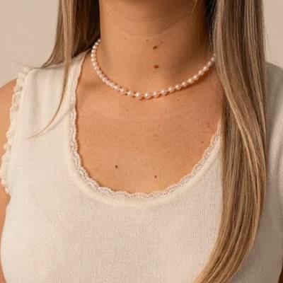 Collier Perles d'Eau Douce Chine en Or Jaune 750, Longueur 42 cm - Schmittgall
