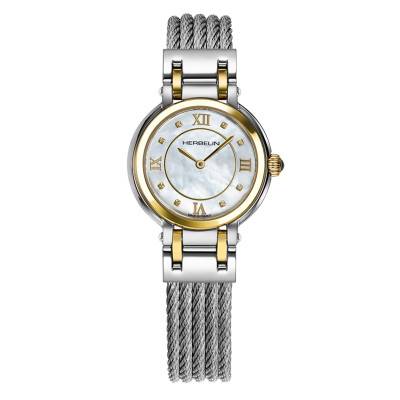 Women's Yellow PVD 316L Stainless Steel Cable Watch 28mm 17430BCT59 - Herbelin