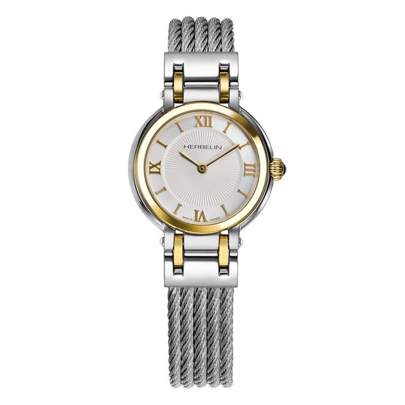 Montre GALET DAME 28MM BICO. 2N CABLE 17430BCT28 - Herbelin