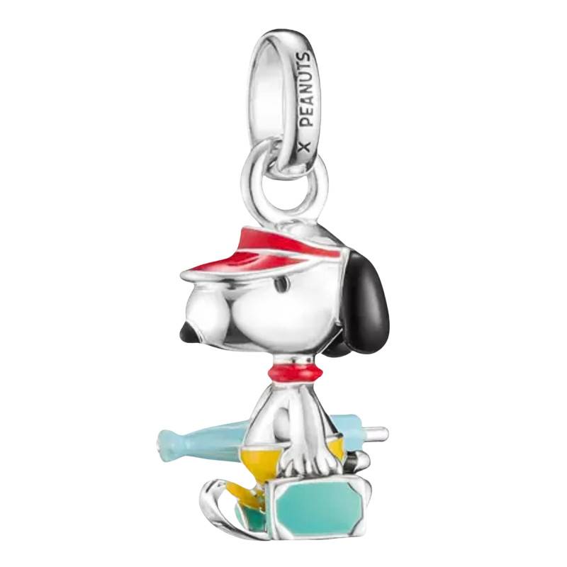 925 Sterling Silver Snoopy with Suitcase Peanuts™ Charm Pendant - Thomas Sabo