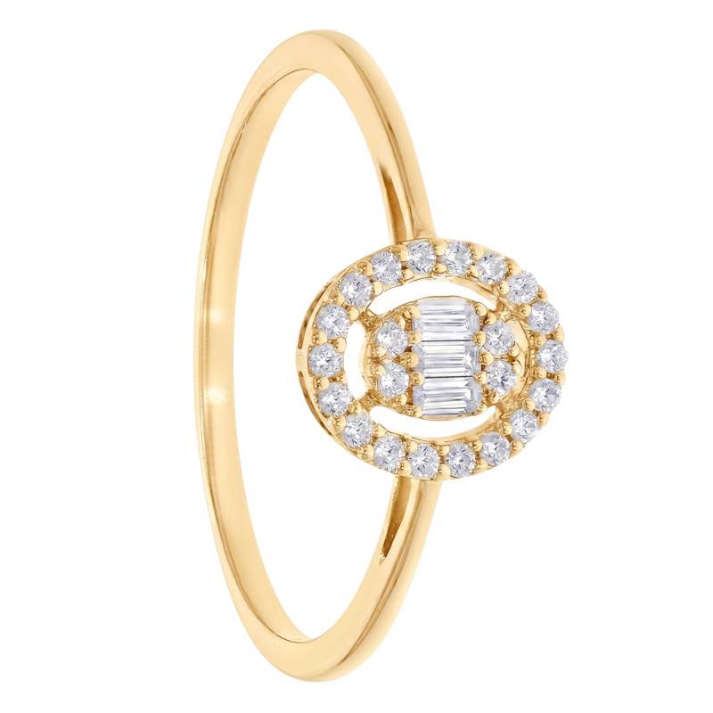 Bague de Fiançailles Ovale en Or Jaune 750 & Diamants 0,16 ct - Amore