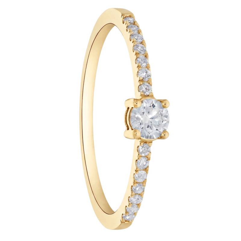 Accompanied Solitaire Yellow Gold 375 & 0.31 ct Diamond Ring - Amore