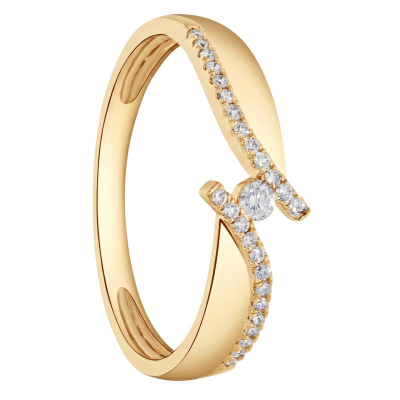 Intertwined Yellow Gold 375 Diamond Solitaire Engagement Ring - Amore