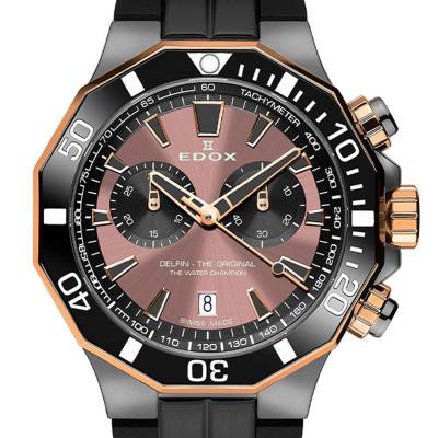 Delfin The Original Chronograph 10112-357GRNCA-BRNR Watch - Edox