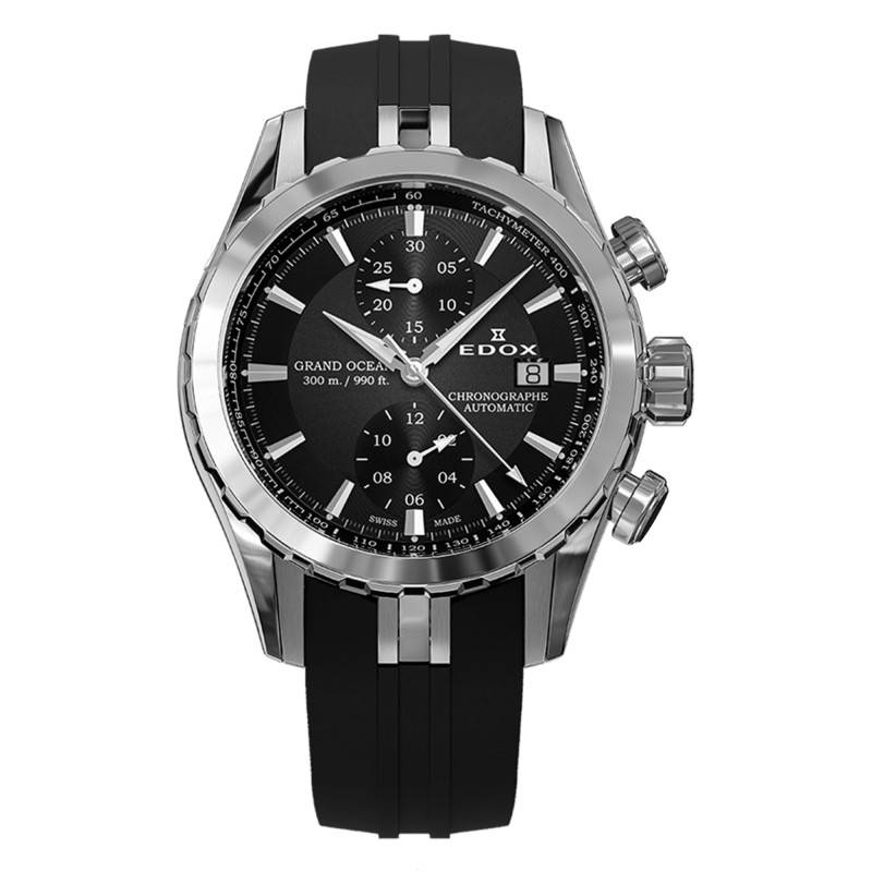 Grand Ocean Chronograph Automatic Black Dial 09800-3CA-NIN Watch - Edox