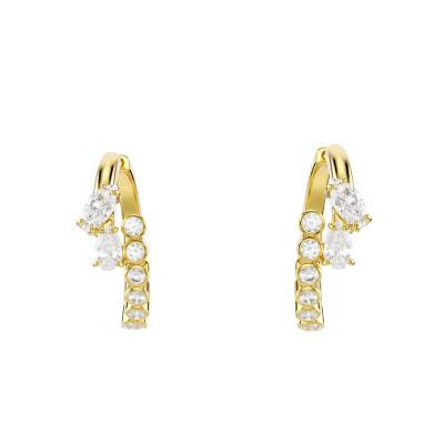 Boucles d'Oreilles Créoles Mesmera Glam en Métal Doré a l'Or Jaune 750, Diamètre 22 mm - 5761975 - Swarovski