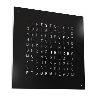 Horloge Earth 45 : Black Pepper (Français) - 45 cm - Qlocktwo