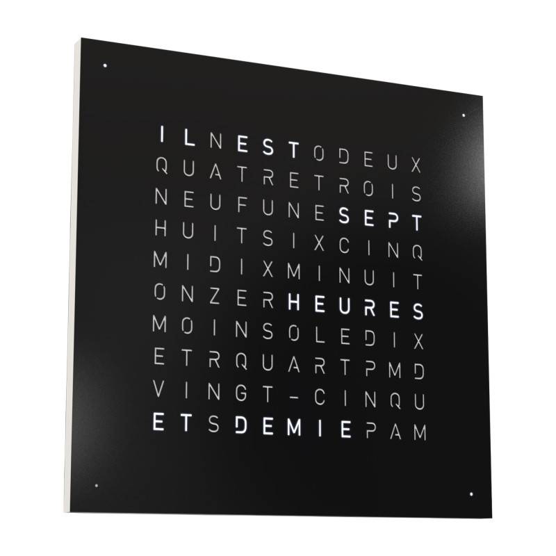 Black Pepper Earth 45 Clock (French) - 45 cm - Qlocktwo