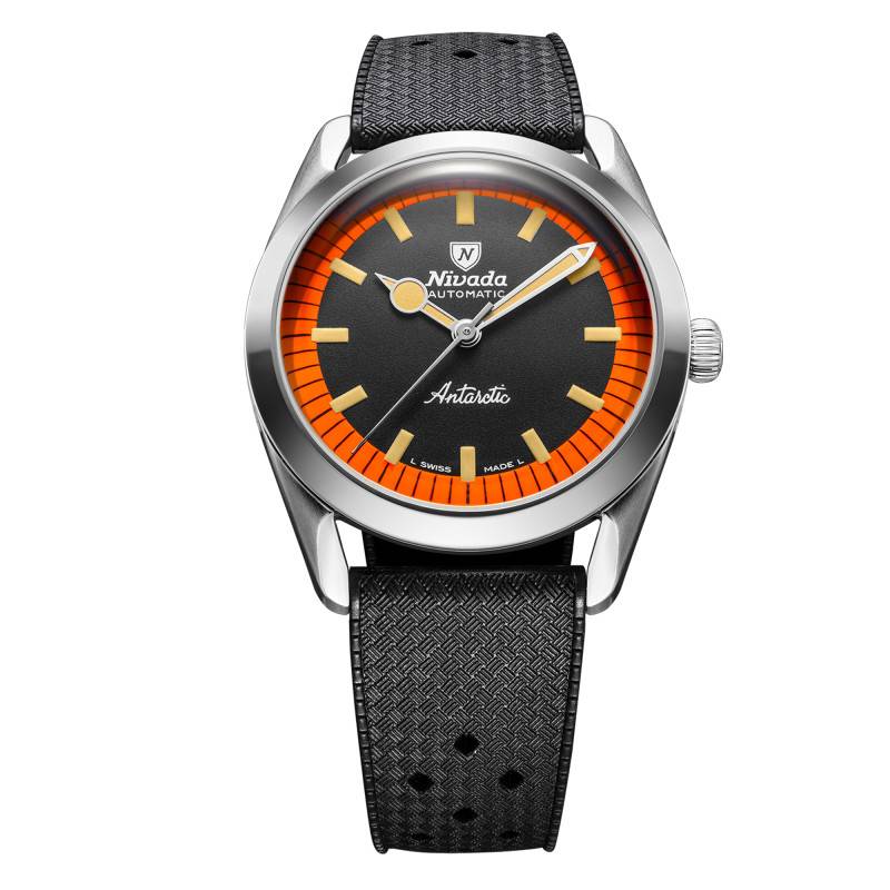 Watch Super Antarctic Black & Orange 38mm No Date 32057A - Nivada Grenchen