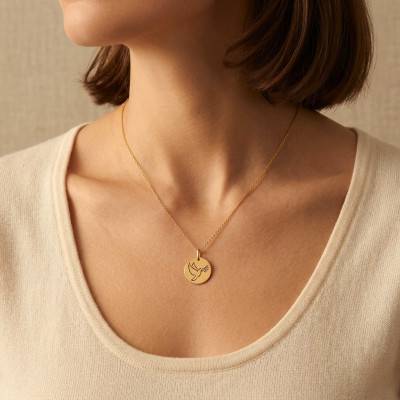 Médaille Colombe Au Rameau Ajourée Or Jaune, Diamètre 16 mm - Lucas Lucor
