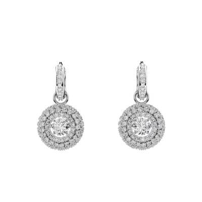 Boucles d'Oreilles Pendantes Sublima Glam en Métal Rhodié & Cristaux Blanc - 5738193 - Swarovski