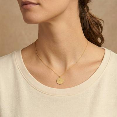 750/1000 Yellow Gold & Diamond Cross Medal, 16 mm - Emanessence