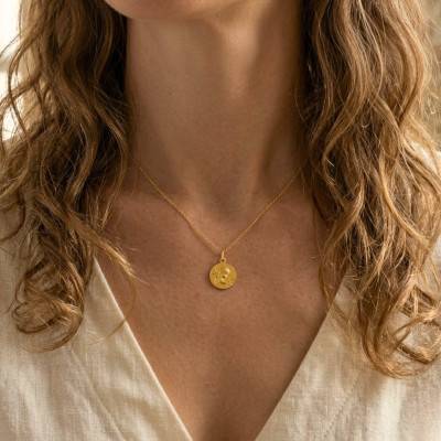 Médaille Ange Etoilé Or Jaune 375, Diamètre 16,5 mm - Argyor
