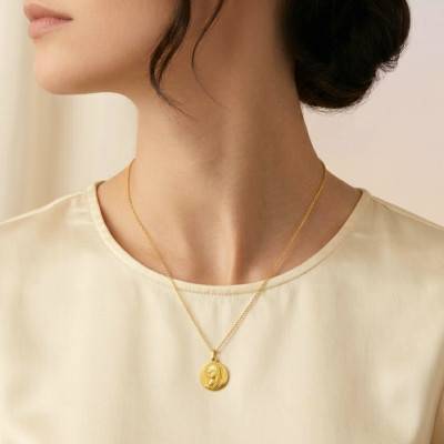 Madonna and Child Medal in 750 Yellow Gold, Diameter 16 or 18 mm - Argyor