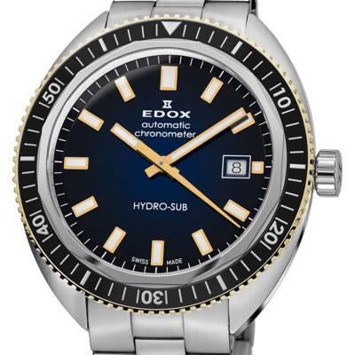 Montre Hydro-Sub Date Automatic Chronometer 80128-357JNM-BUDD - Edox