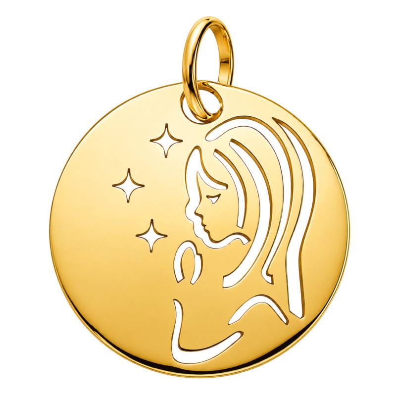 Médaille Vierge Ajourée en Or Jaune 375, Diamètre 15 mm - Lumiosa